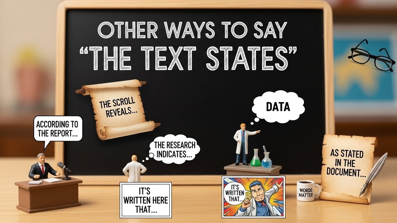 other ways to say The Text States