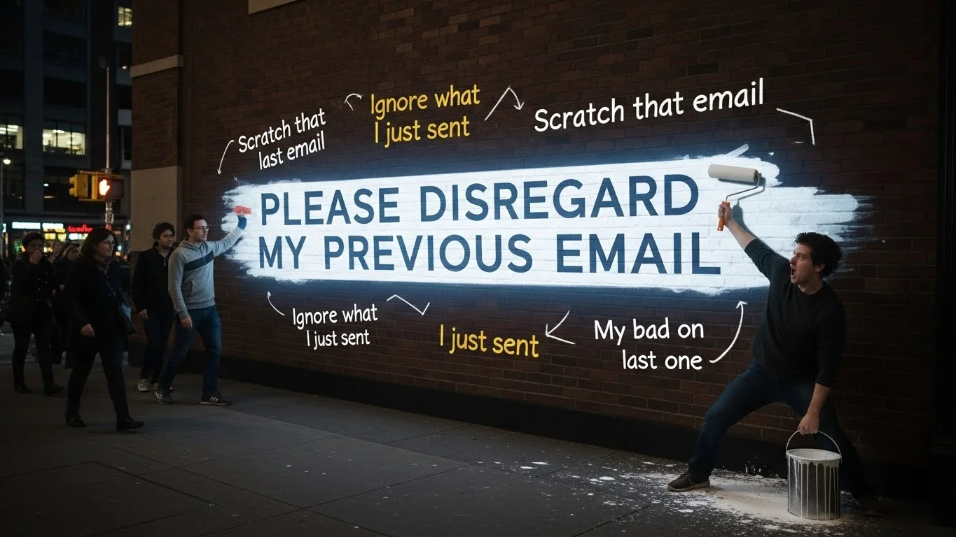 Please Disregard My Previous Email”